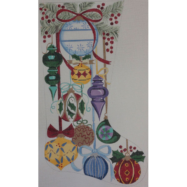 click here to view larger image of X-mas Ornament  Stocking (hand painted canvases)