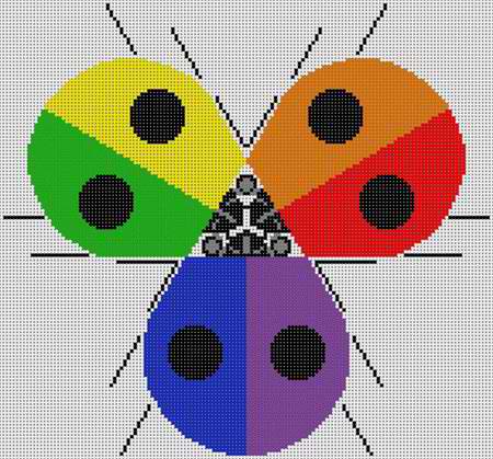 click here to view larger image of Ladybug Rainbow - 18M (hand painted canvases)