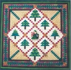 click here to view larger image of In The Woods Quilt w/button (counted canvas work)