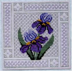 click here to view larger image of Crystal Irises (counted canvas work)
