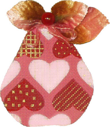 click here to view larger image of Pink Pears - Hearts   (hand painted canvases)