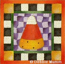 click here to view larger image of Candy Corn - Halloween Square (hand painted canvases)