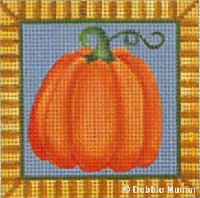 click here to view larger image of Pumpkin Coaster (hand painted canvases)