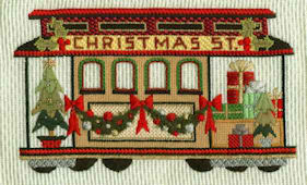 click here to view larger image of Christmas Cable Car (hand painted canvases)