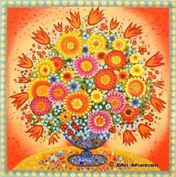 click here to view larger image of Orange Bouquet (hand painted canvases)