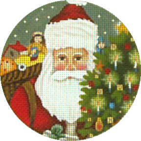 click here to view larger image of Santa Tree Ornament (hand painted canvases)