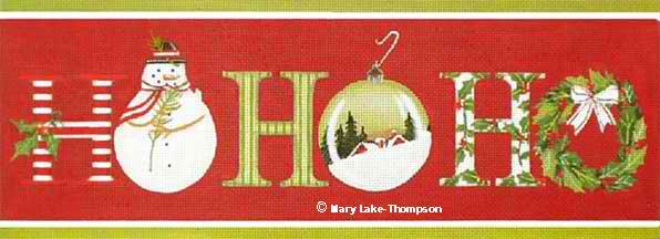 click here to view larger image of Ho Ho Ho on Red (hand painted canvases)