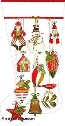 click here to view larger image of Ornament Stocking (hand painted canvases)