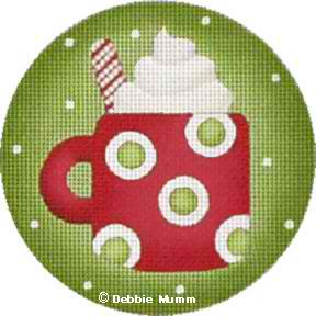 click here to view larger image of Cup of Cocoa Ornament (hand painted canvases)