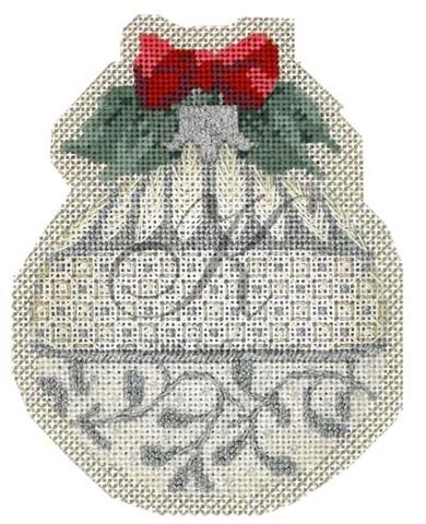 click here to view larger image of June Pearl Ornament (hand painted canvases)