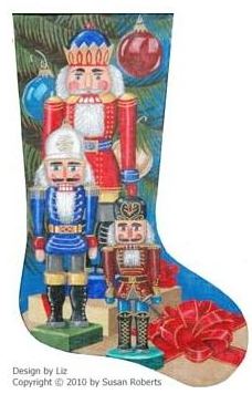 click here to view larger image of Nutcracker and Packages Stocking - 18ct (hand painted canvases)