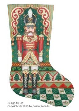 click here to view larger image of Nutcracker Christmas Stocking - 13ct (hand painted canvases)