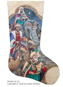 click here to view larger image of Three Kings Stocking (hand painted canvases)