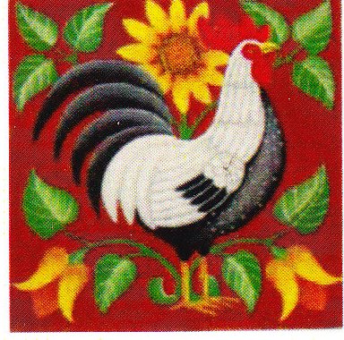click here to view larger image of Folk Rooster - Stepanie Stouffer (hand painted canvases)
