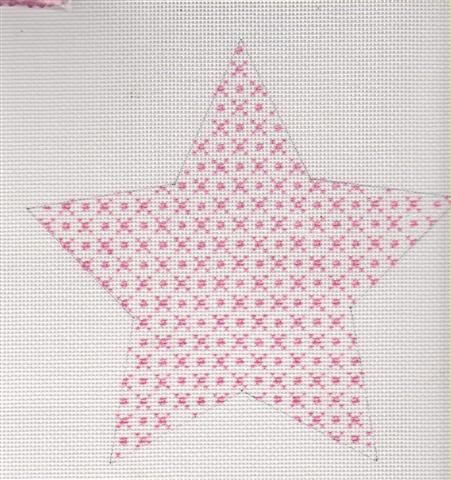 click here to view larger image of Maras Big Star Pink   (hand painted canvases)