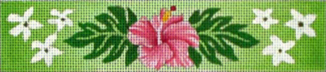 click here to view larger image of Pink Hibiscus Bracelet (hand painted canvases)