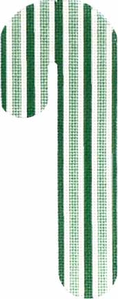 click here to view larger image of Pin Stripes Candy Cane - Green (hand painted canvases)