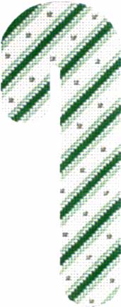 click here to view larger image of Stripes and Dots Candy Cane - Green (hand painted canvases)