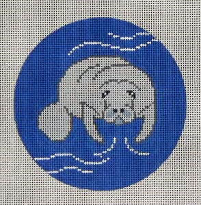 click here to view larger image of Manatee Ornament (hand painted canvases)