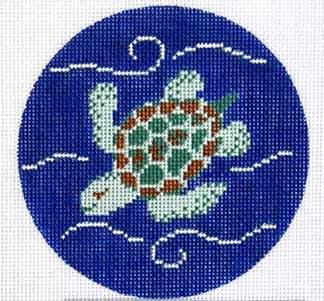 click here to view larger image of Sea Turtle Ornament  (hand painted canvases)