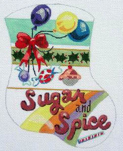 click here to view larger image of Sugar and Spice Mini Sock  (hand painted canvases)