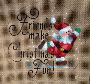 click here to view larger image of Friends Make Christmas Fun (hand painted canvases)