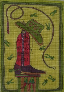 click here to view larger image of Chilli Pepper Boot (hand painted canvases)