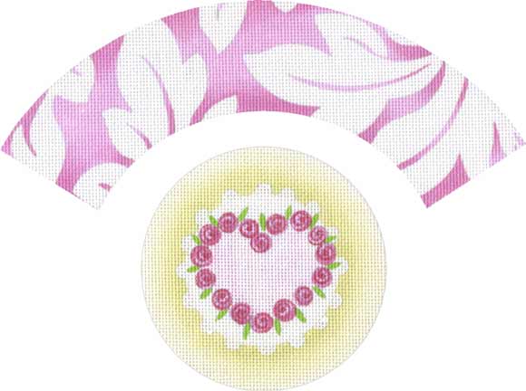 click here to view larger image of Floral Frame Heart Cupcake (hand painted canvases)