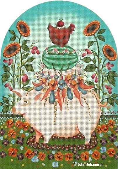click here to view larger image of Pansy Pig (hand painted canvases)