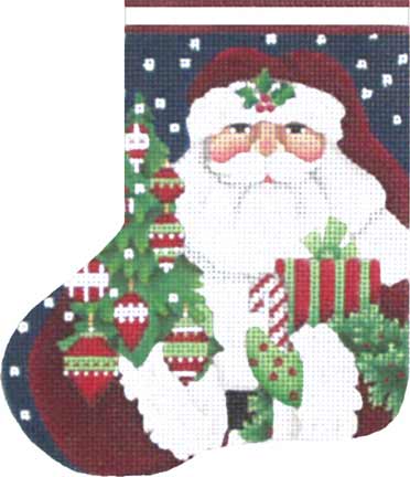 click here to view larger image of Classic Santa Mini Stocking (hand painted canvases)