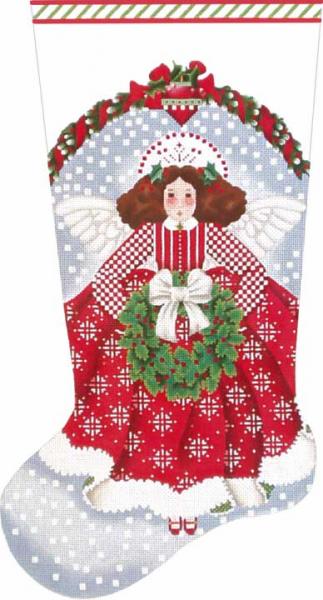 click here to view larger image of Red Angel Stocking (hand painted canvases)
