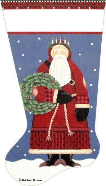 click here to view larger image of Holly & Hope Santa Stocking (hand painted canvases)