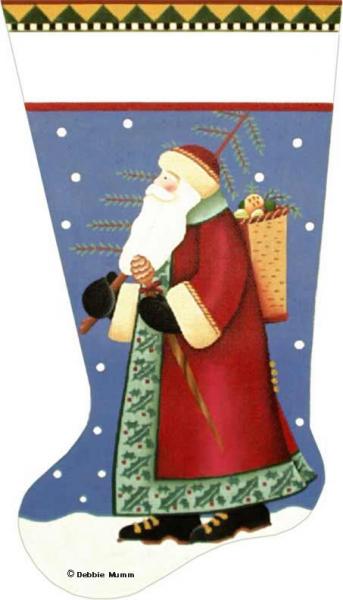 click here to view larger image of Basket Santa Stocking (hand painted canvases)