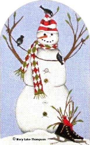 click here to view larger image of Black Skate Snowman (hand painted canvases)