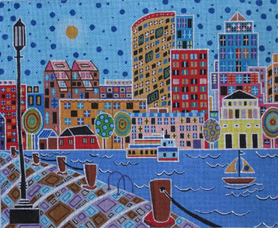 click here to view larger image of Boston Harbor (hand painted canvases)