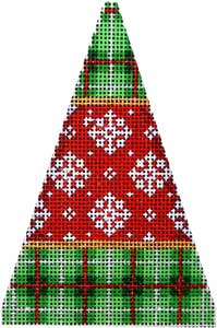 click here to view larger image of Plaid/Flakes Mini Tree (hand painted canvases)