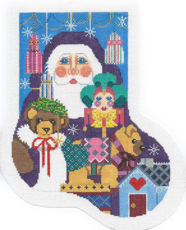click here to view larger image of Old World Santa Midi Sock (hand painted canvases)