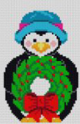 click here to view larger image of Penguin with Wreath (hand painted canvases)