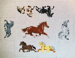 click here to view larger image of Horses  Brick Cover (hand painted canvases)