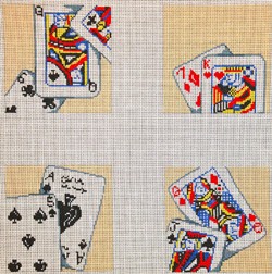 click here to view larger image of Playing Cards Coaster  (hand painted canvases)