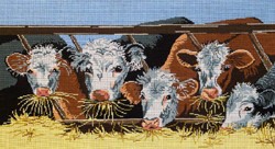click here to view larger image of White Faced Cows Eating (hand painted canvases)