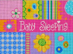 click here to view larger image of Baby Sleeping Sign - Pastels (hand painted canvases)