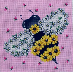 click here to view larger image of Floral Bee (hand painted canvases)