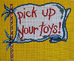click here to view larger image of Pick Up Your Toys! (hand painted canvases)