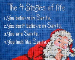 click here to view larger image of 4 Stages of Life...Santa (hand painted canvases)
