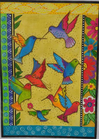 click here to view larger image of Rainbow Hummingbirds (hand painted canvases)