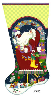 click here to view larger image of Magic Santa Stocking (hand painted canvases)