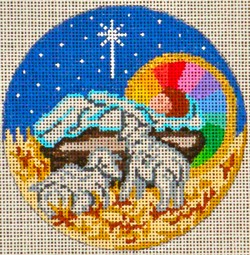 click here to view larger image of Manger Scene Ornament (hand painted canvases)