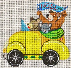 click here to view larger image of Yellow VW Bug w/Bears  (hand painted canvases)