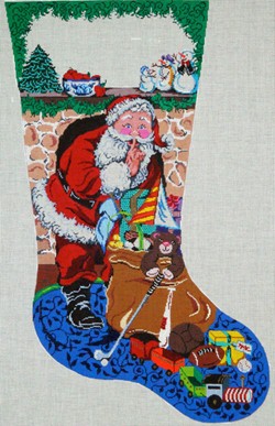 click here to view larger image of Santa Shhh Boys Toys (hand painted canvases)